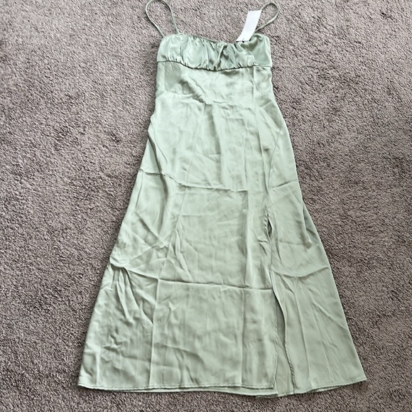 NWT ZARA SATIN SLIP DRESS - Mint - Picture 6 of 16